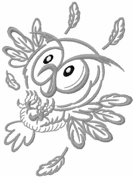Wow owl free embroidery design
