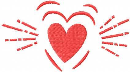 Pink heart free machine embroidery design