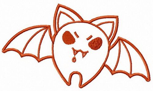 Scary bat attacks machine embroidery design