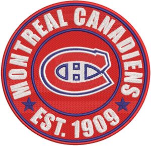 Montréal Canadiens round logo embroidery design