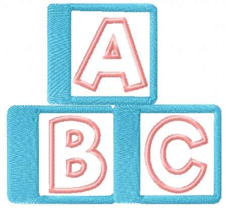 Childrens cubes with letters free embroidery design