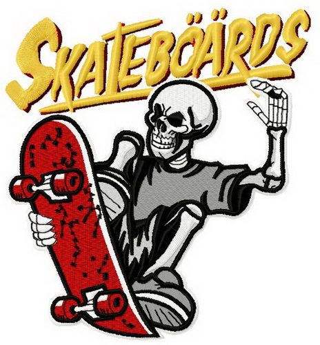 Skateboards Supply Co. 3 machine embroidery design