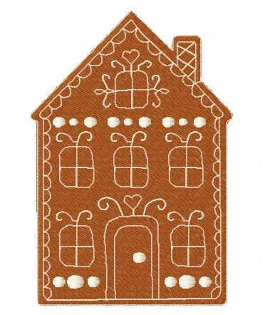 Gingerbread house 13 machine embroidery design