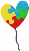 Autism puzzle heart free embroidery design