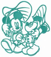 Walking under the rain embroidery design