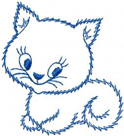 cute kitty design embroidery