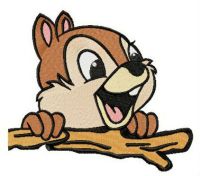 Chip with stick embroidery design