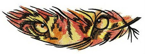 Tiger feather machine embroidery design