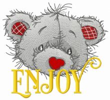 Teddy bear enjoy embroidery design