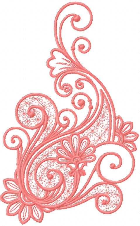 Pink pattern decoration free embroidery design