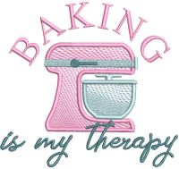 Baking is my therapy free embroidery design