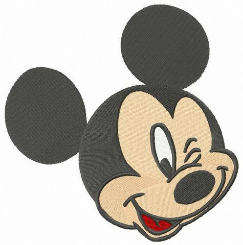 Mickey winks machine embroidery design