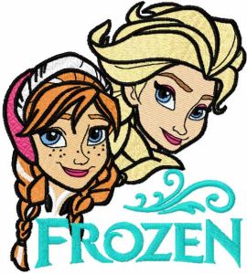 Frozen sisters 4 embroidery design