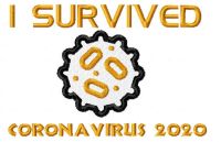 Eu sobrevivi ao desenho de bordado grátis do coronavírus 2020