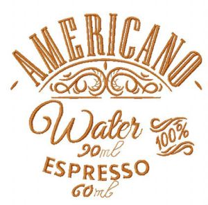Simple americano embroidery design