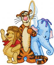 Winnie Pooh, Tigger and Heffalump embroidery design