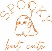 Spooky but cute free embroidery design
