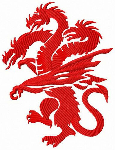 Targaryen's dragon machine embroidery design