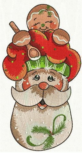 Gingerbread Santa machine embroidery design