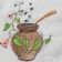 Embroidered Magic pot design on quilt