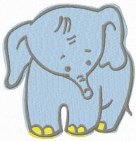 Happy baby elephant free machine embroidery design
