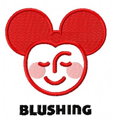 Blushing Mickey machine embroidery design