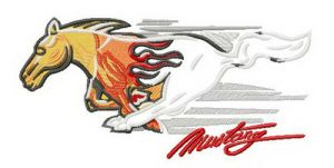 Ford Mustang logo embroidery design
