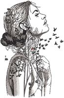 Forest girl embroidery design