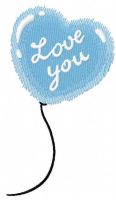 Balloon I love you free embroidery design