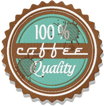 Old vintage coffee with shadow machine embroidery design