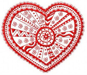 Lacy heart embroidery design