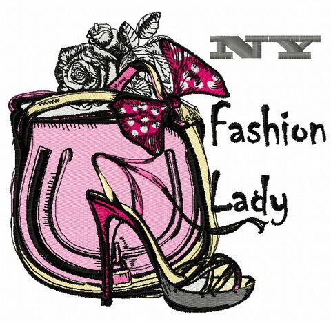 NY fashion lady machine embroidery design