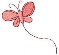 Rosa Schmetterling, kostenloses Stickmuster 4