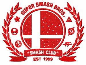 Smash club logo embroidery design