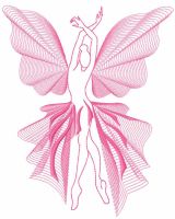 Dancing fairy embroidery design