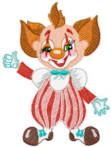 Funny clown embroidery design