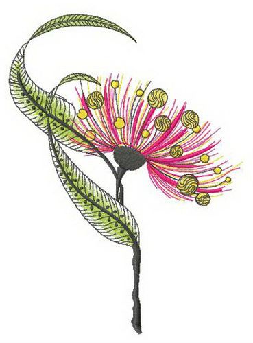 Eucalyptus flower machine embroidery design