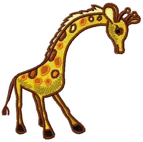 Giraffe machine embroidery design