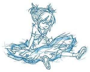 Tired after classes embroidery design