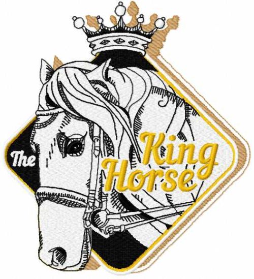 The king horse embroidery design