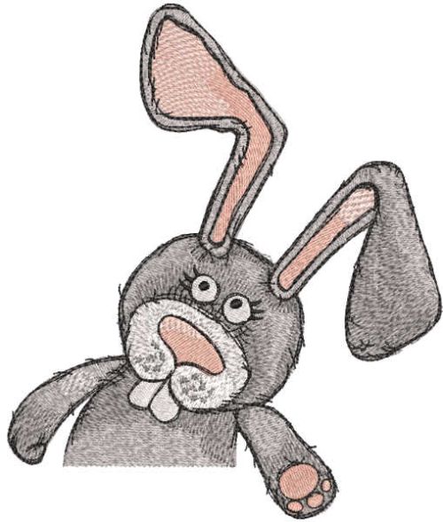 Bunny pocket decor embroidery design.