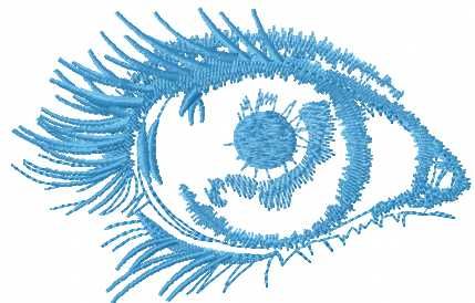 Blue eye free embroidery design