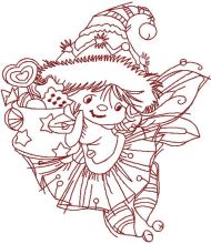 Little cute Christmas Angel embroidery design