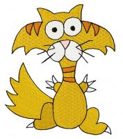 Crazy cat 4 embroidery design