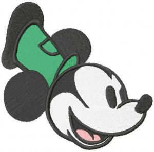 Retro mickey top hat embroidery design