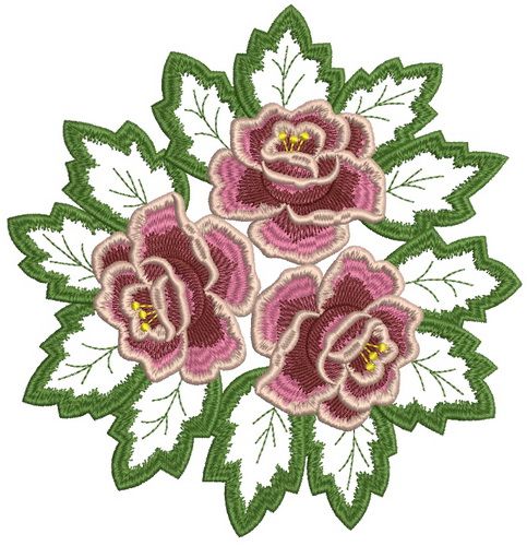 Rose lace doily machine embroidery design