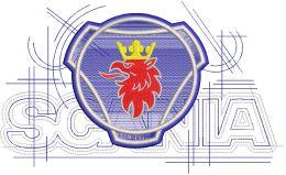 Scania modern logo embroidery design