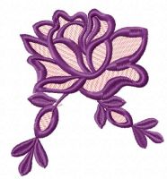 Violet rose free embroidery design 2