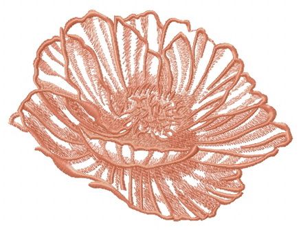 Blooming flower machine embroidery design