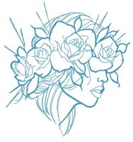 Summer mood one color embroidery design